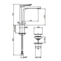 Смеситель для раковины Gattoni Soffio 8140 схема 2