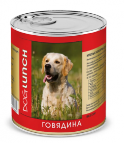 Dog lunch консервы для собак Говядина в желе  750гр