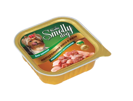 Smolly Dog консервы 100г с телятиной,цыпленком для щенков