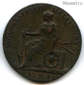 Великобритания Чешир 1/2 пенни 1791 токен
