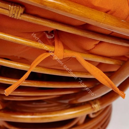 Кресло-качалка "PAPASAN" w 23/01 B / с подушкой / Cognac (коньяк), ткань Оранжевый, С 23