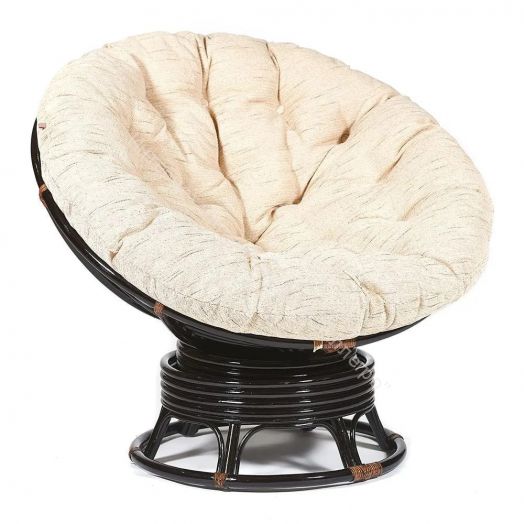 Кресло-качалка "PAPASAN" w 23/01 B / с подушкой / Antique brown (античный черно-коричневый), ткань Старт