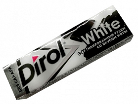 Жевательная резинка DIROL WHITE 13,6г Уголь/мята