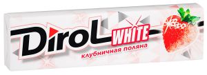 Жевательная резинка DIROL WHITE 13,6г Клубничная поляна