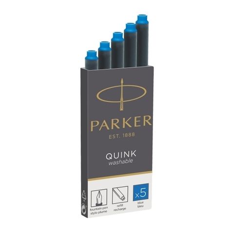 Parker Чернила (картридж) смывающиеся, синий, 5 шт в упаковке