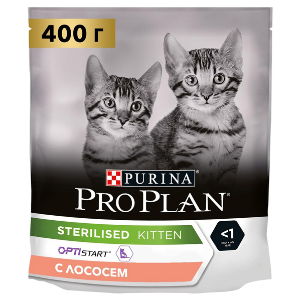 Сухой корм для стерилизованных котят Purina Pro Plan Sterilised Kitten с лососем