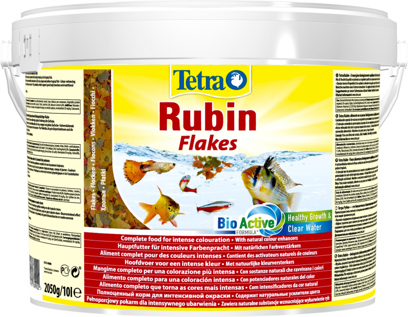 Корм для усиления насыщенности окраса рыб Tetra Rubin Flakes 10 литров хлопья