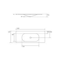 Раковина Kerasan Shape 122x52 с 1 отверстием 5480 схема 2