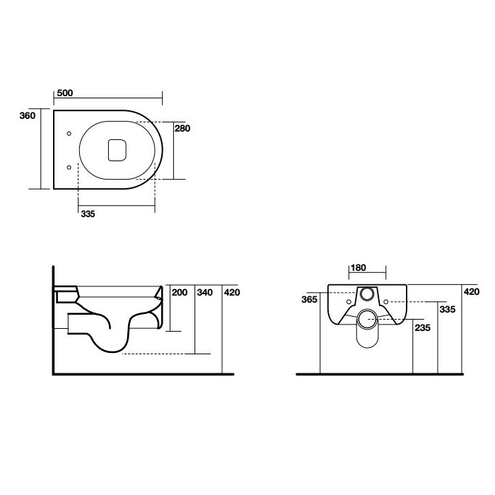 Подвесной унитаз Kerasan Flo 311501 схема 4