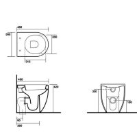 Унитаз Kerasan Flo безободковый напольный 55 H50 в комплекте с крепежом GHOST 3119 01 схема 2