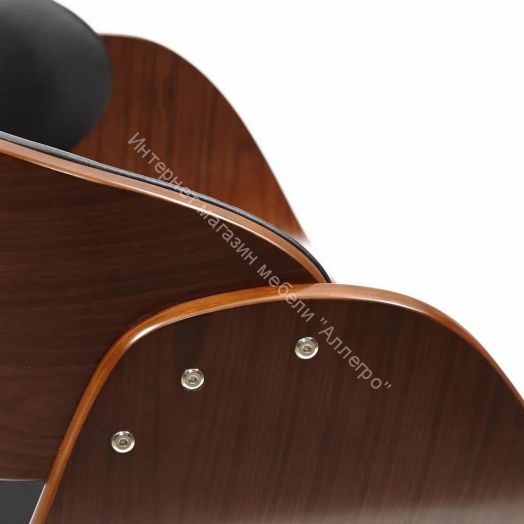 Барный стул LANDO (mod.4036) металл/дерево/экокожа, черный/орех/хром