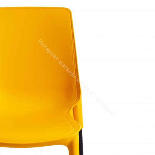 Стул GENIUS (mod 75) металл/пластик, желтый/черные ножки