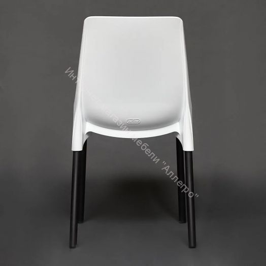 Стул GENIUS (mod 75) металл/пластик, белый/черные ножки