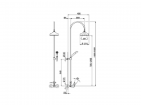 CISAL Arcana Royal Настенная душевая колонна: смеситель для душа верхний душ ручной душ с держателем и шлангом, цвет: хром AY004050 схема 2