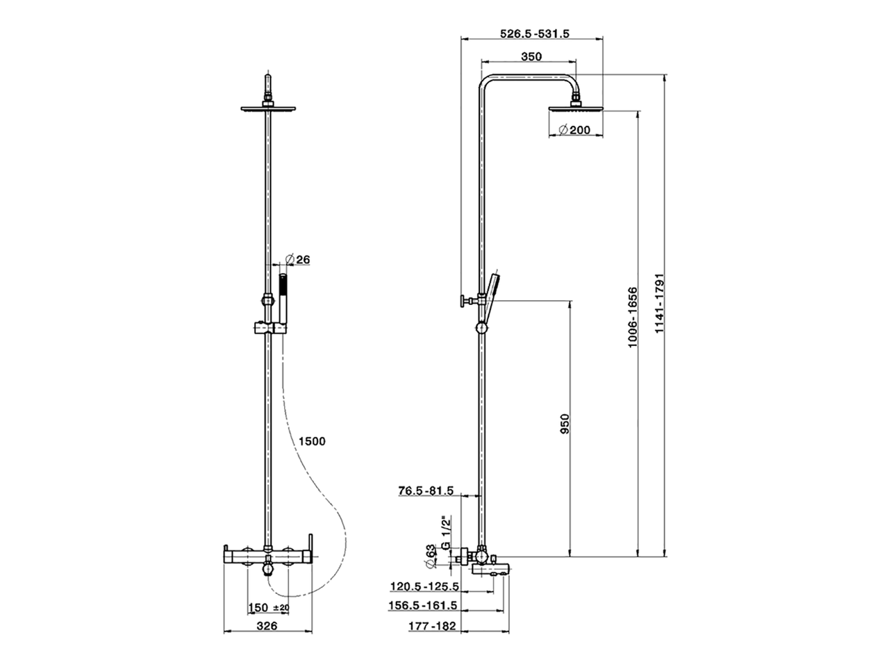 Душевая стойка Cisal Colonne Doccia CY004120 схема 2