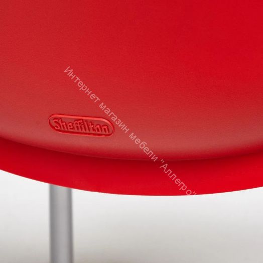 Стул GENIUS (mod 75) металл/пластик, красный/ножки хром