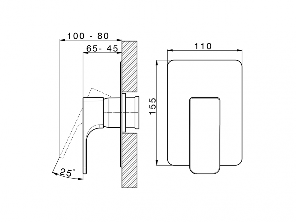 Смеситель для душа Cisal Cubic CU003002 ФОТО