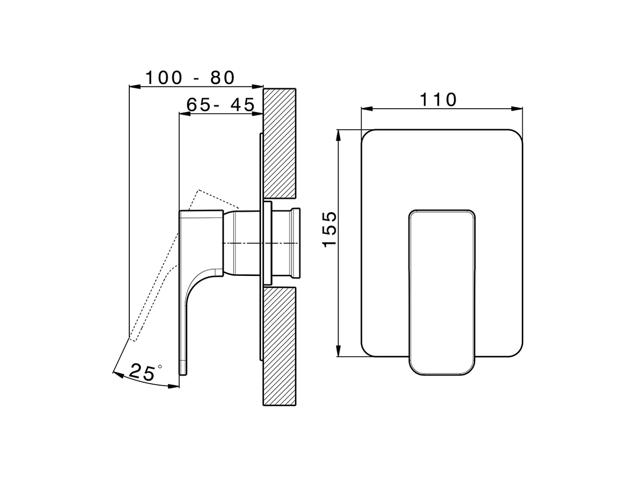 Смеситель для душа Cisal Cubic CU003002 схема 2