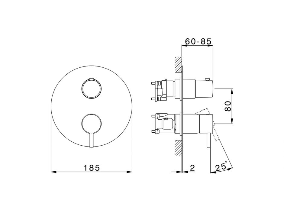 Смеситель для ванны и душа Cisal Slim SM0BM030 ФОТО