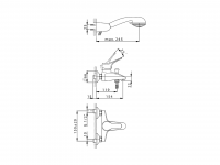 Смеситель для ванны Cisal Mito 3 M3000130/M3000120 схема 4