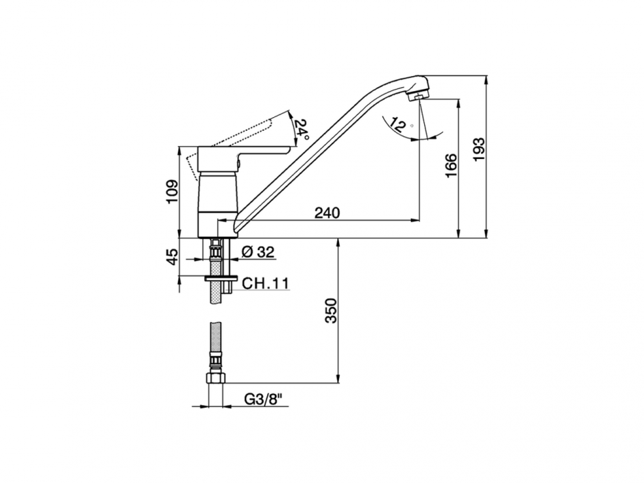 Смеситель для кухни Cisal Kitchen SC000580 ФОТО