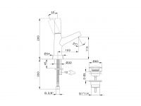 Смеситель для раковины Cisal Vita VI000514/VI000544 схема 2