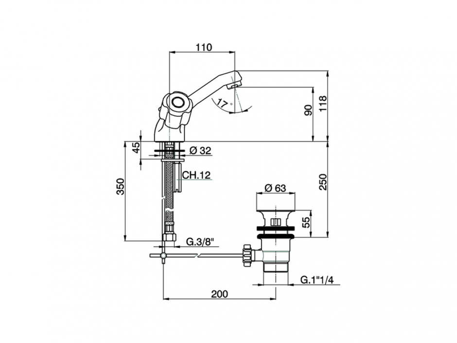 Смеситель для раковины Cisal Tr TR000540/TR000518 ФОТО