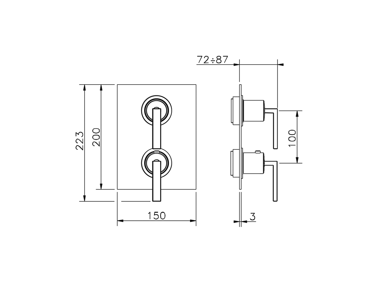 Смеситель для душа Cisal Wave WA009300 схема 2