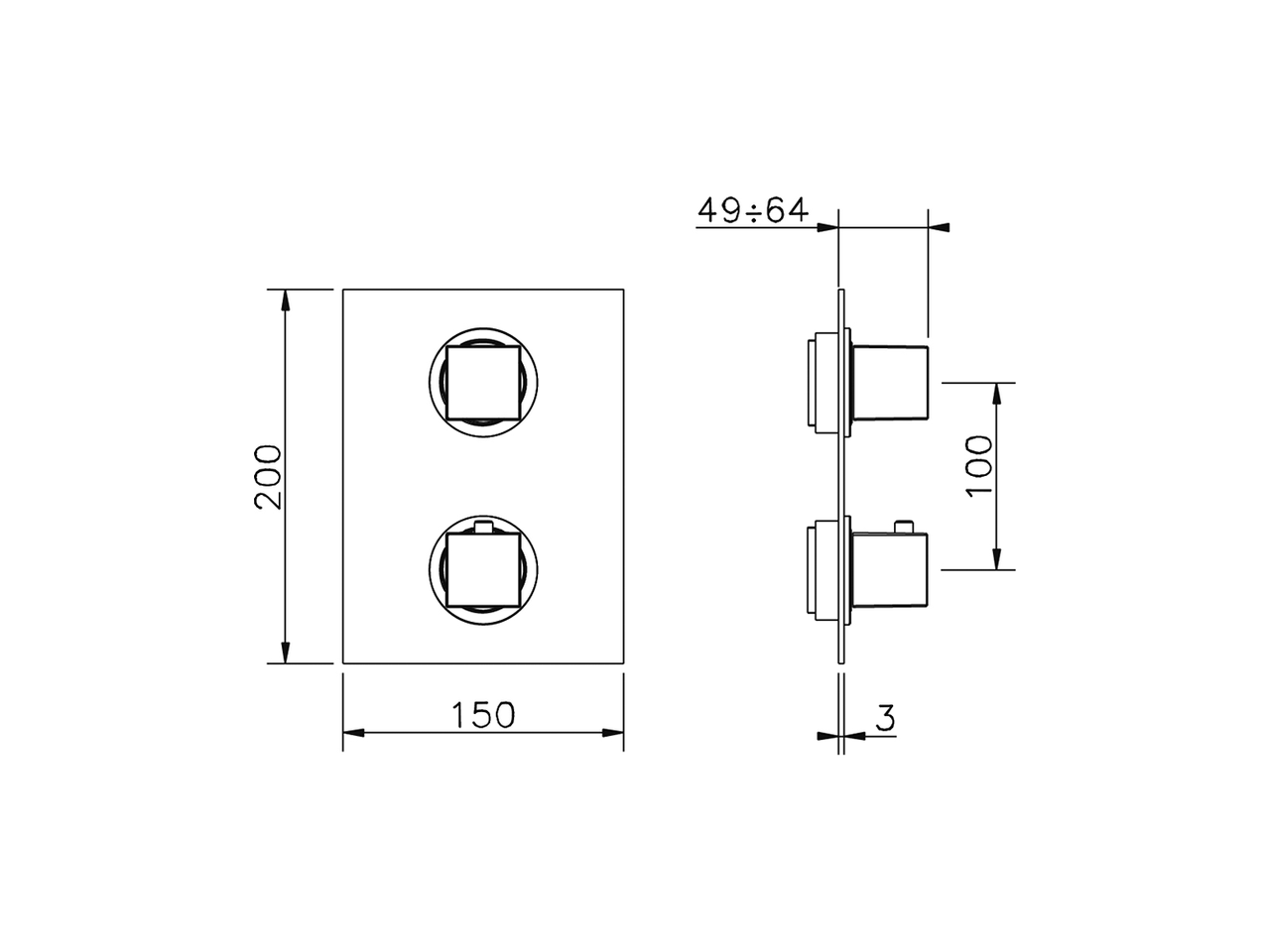 Смеситель для душа Cisal Wave WE009300 схема 2