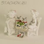 Брошь "Котики на Новый год" (США)