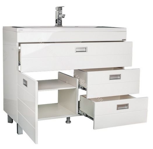 Тумба под умывальник "Elen 100" Cube с 3 верхними ящиками В3 Домино