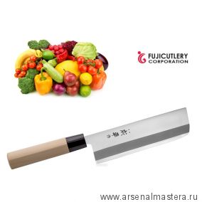 Нож японский овощной кухонный Топорик Накири Fuji Cutlery Narihira длина лезвия 160 мм, сталь Mo - V, рукоять дерево Eco-wood, заточка 9000 Tojiro FC-80