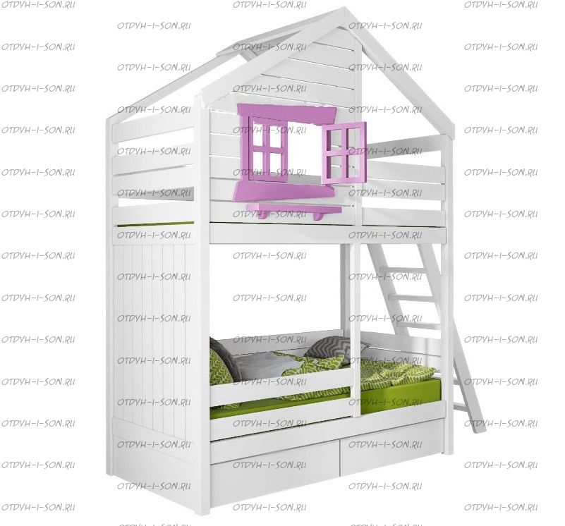 Двухъярусная кровать-домик Roof №8D