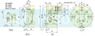 Патрон токарный Autogrip 4H-18A11 4-х кулачковый механизированный со сквозным отверстием