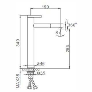 LAVABO KRANT FRAP F1052-15 cizgi