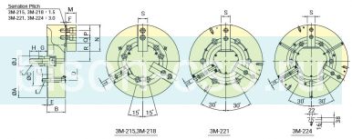 Патрон токарный Autogrip 3М-218 Ф450 механизированный с увеличенным ходом кулачков без проходного отверстия