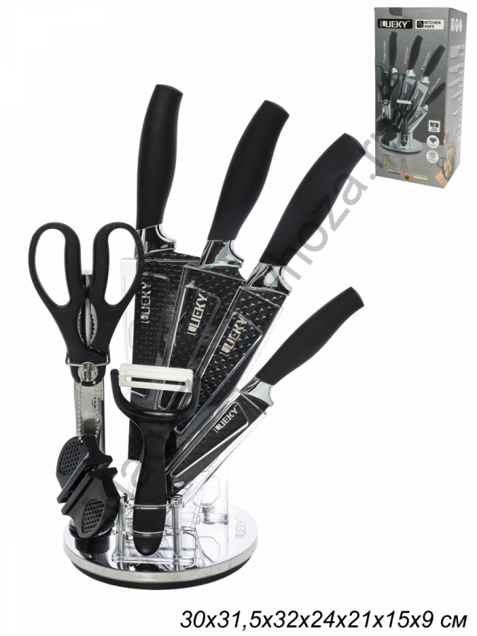 Нож кухонный 7 предметов / LK-020 /уп 9/ на подставке