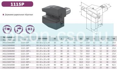 1115-25P-L Резцедержатель B3-25x16x40 правый Bison-Bial Польша