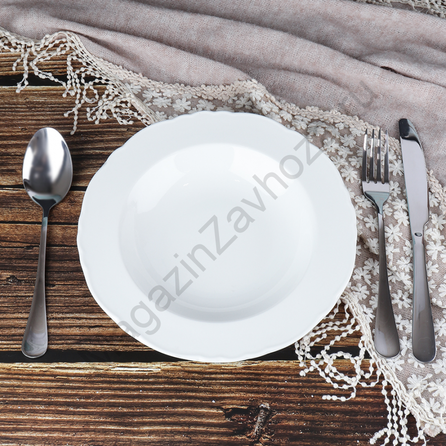 Тарелка 22,5 см / VF-965 /уп 30/ цвет белый