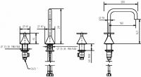 Смеситель двухвентильный на три отверстия для раковины Migliore Sirius схема 5