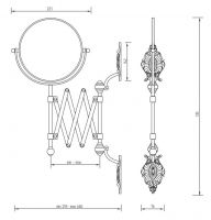 Косметическое зеркало пантограф Migliore Elisabetta схема 2