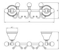 Планка с тремя крючками Migliore Provance 17 схема 2