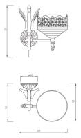 Стеклянная мыльница подвесная Migliore Luxor 26164 схема 2