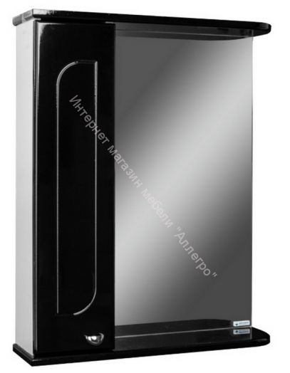 Шкаф-зеркало Радуга Черный металлик 60 левый/правый АЙСБЕРГ