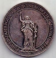 1 талер медаль 1895 Бисмарк Германия UNC