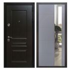 Дверь входная металлическая Great Doors H Премиум Венге Зеркало ЛФЛС-19 Софт Грей