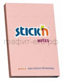 Блок кл.51х76 100л. розовый STICK'N НОРАХ 21145