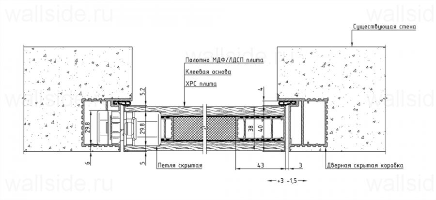 Скрытая дверь Pro Design Panel эмаль наружного открывания