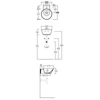 Раковина Simas Wave 33,5x43x16,5 с 1 отверстием круглая WA 05 схема 2