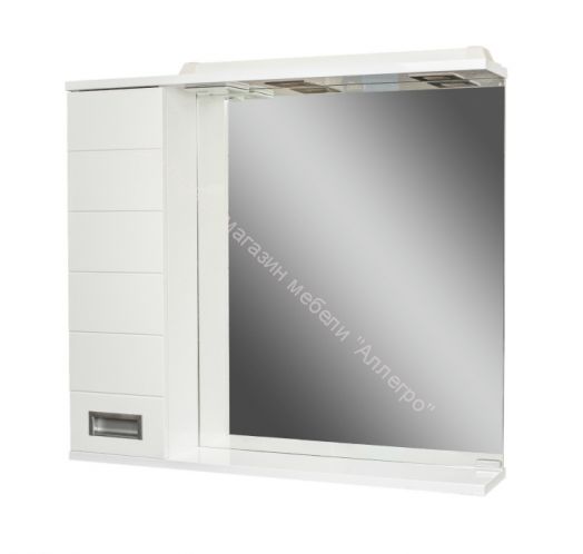 Шкаф-зеркало Cube 75 Эл. левый Домино